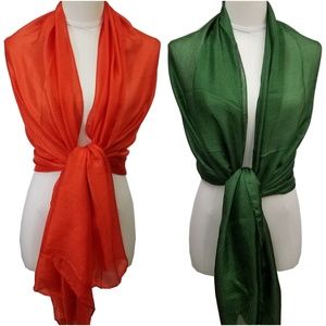 2Pcs Long Large Scarf Shawl Wrap Bridal scarf Set